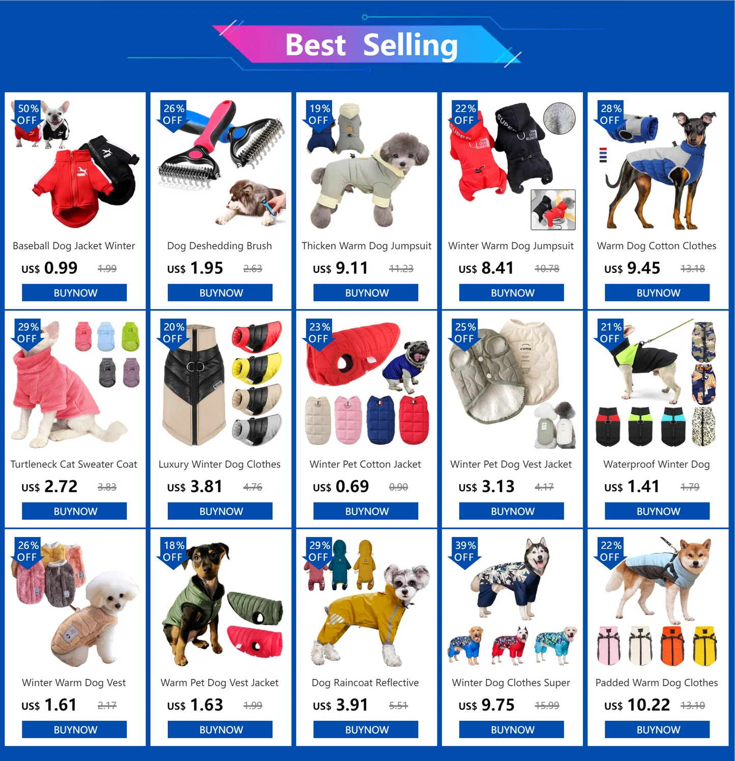 Warm Cotton Dog Jacket